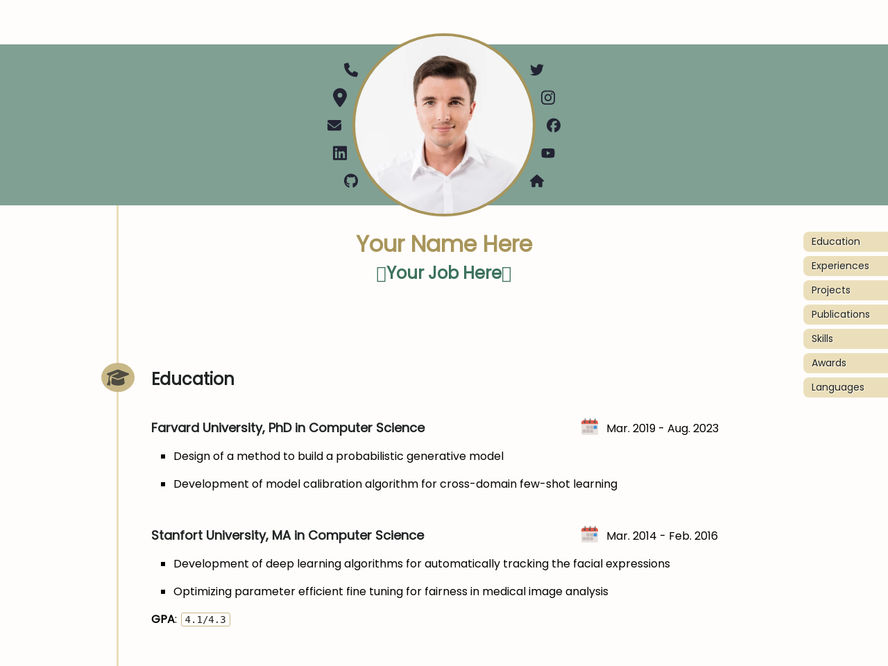 Jekyll-Professional-Resume screenshot