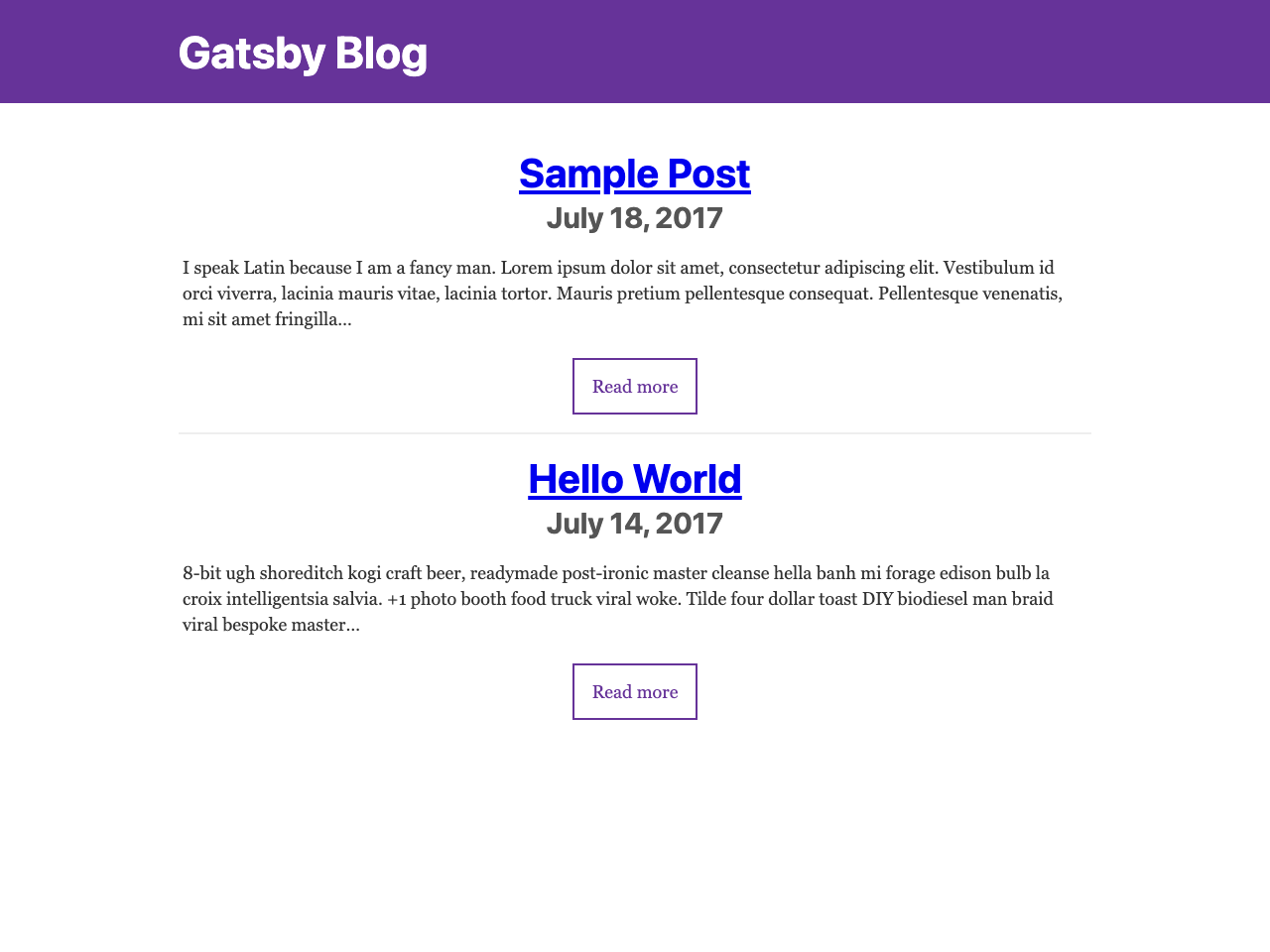 Gatsby Blog Starter Kit screenshot