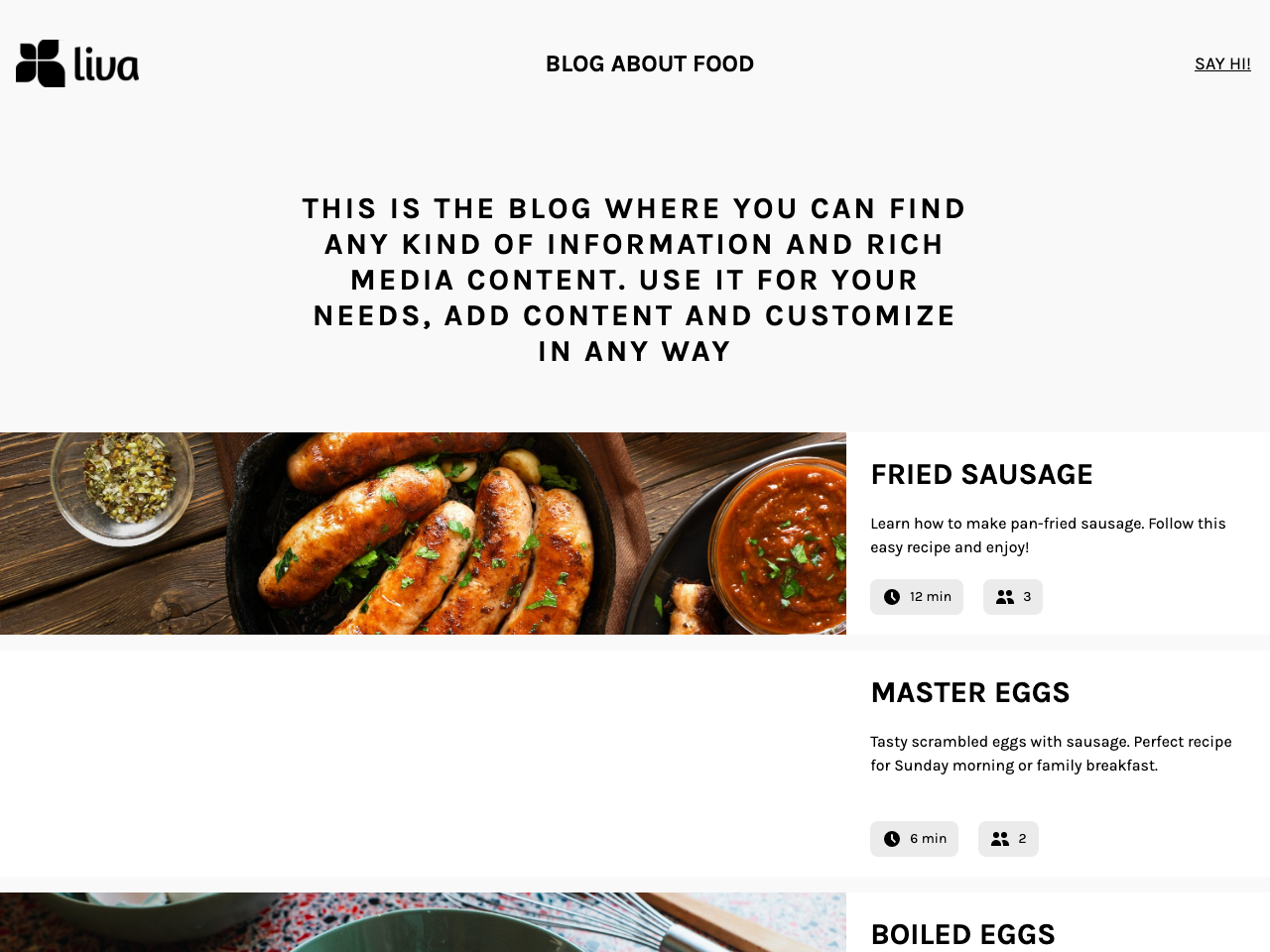 Flotiq Gatsby Recipe 1 – Black and White Classic screenshot