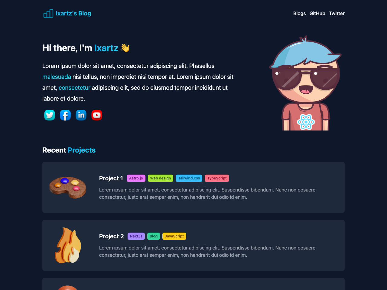 Astro React Boilerplate with TypeScript and Tailwind CSS screenshot