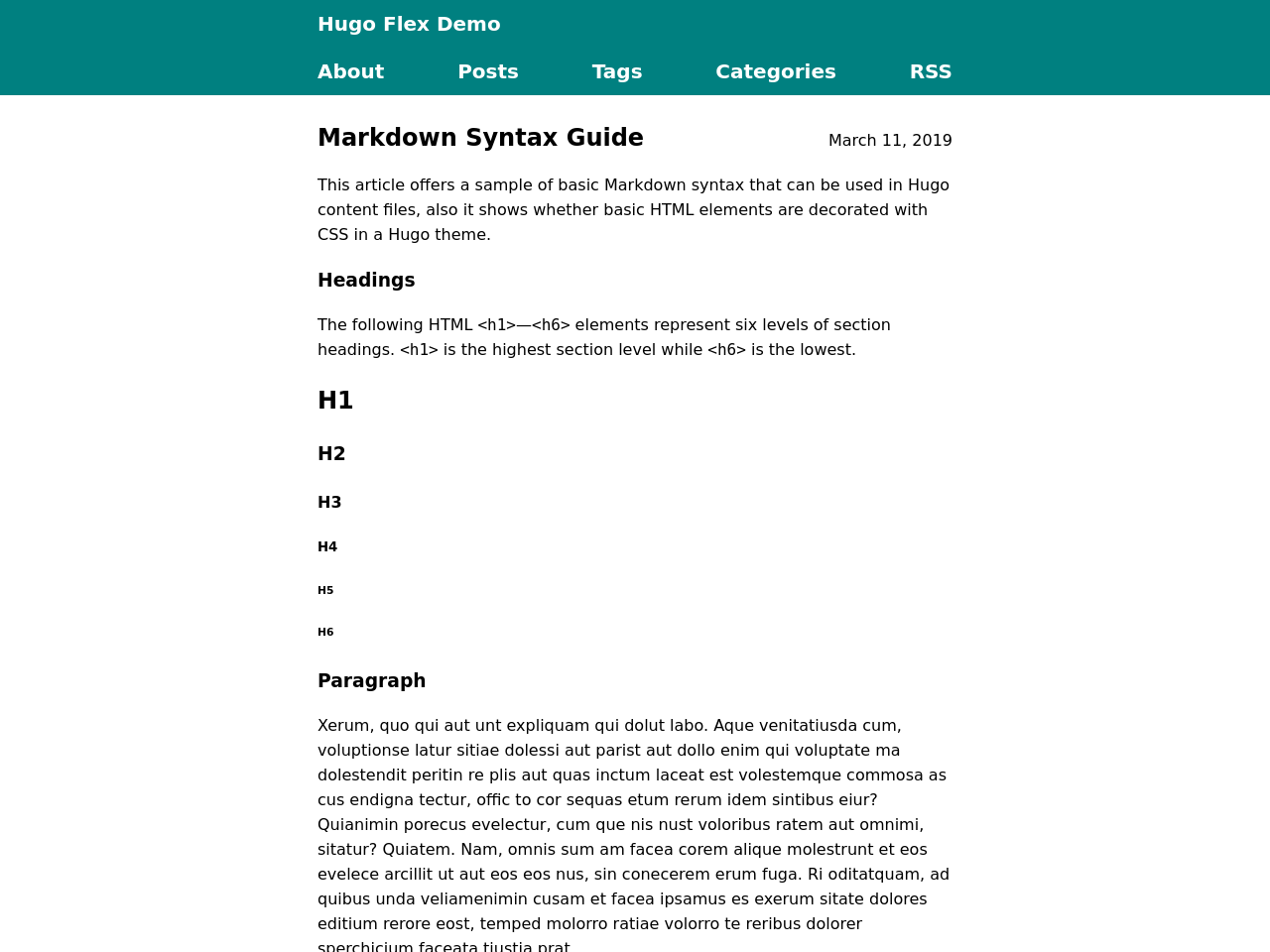 Hugo Flex screenshot
