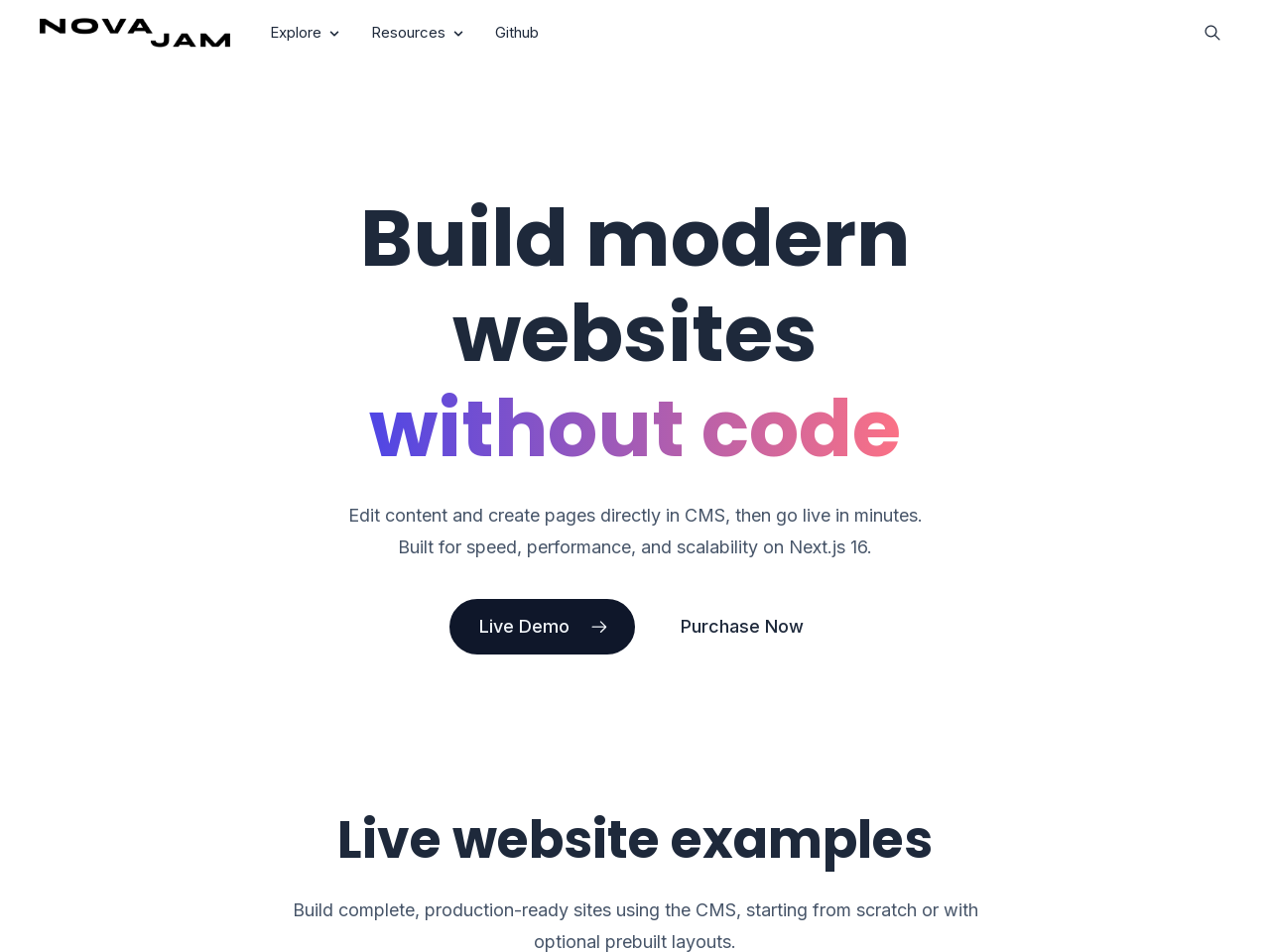 NovaJAM - Next.js Multi-purpose Template screenshot