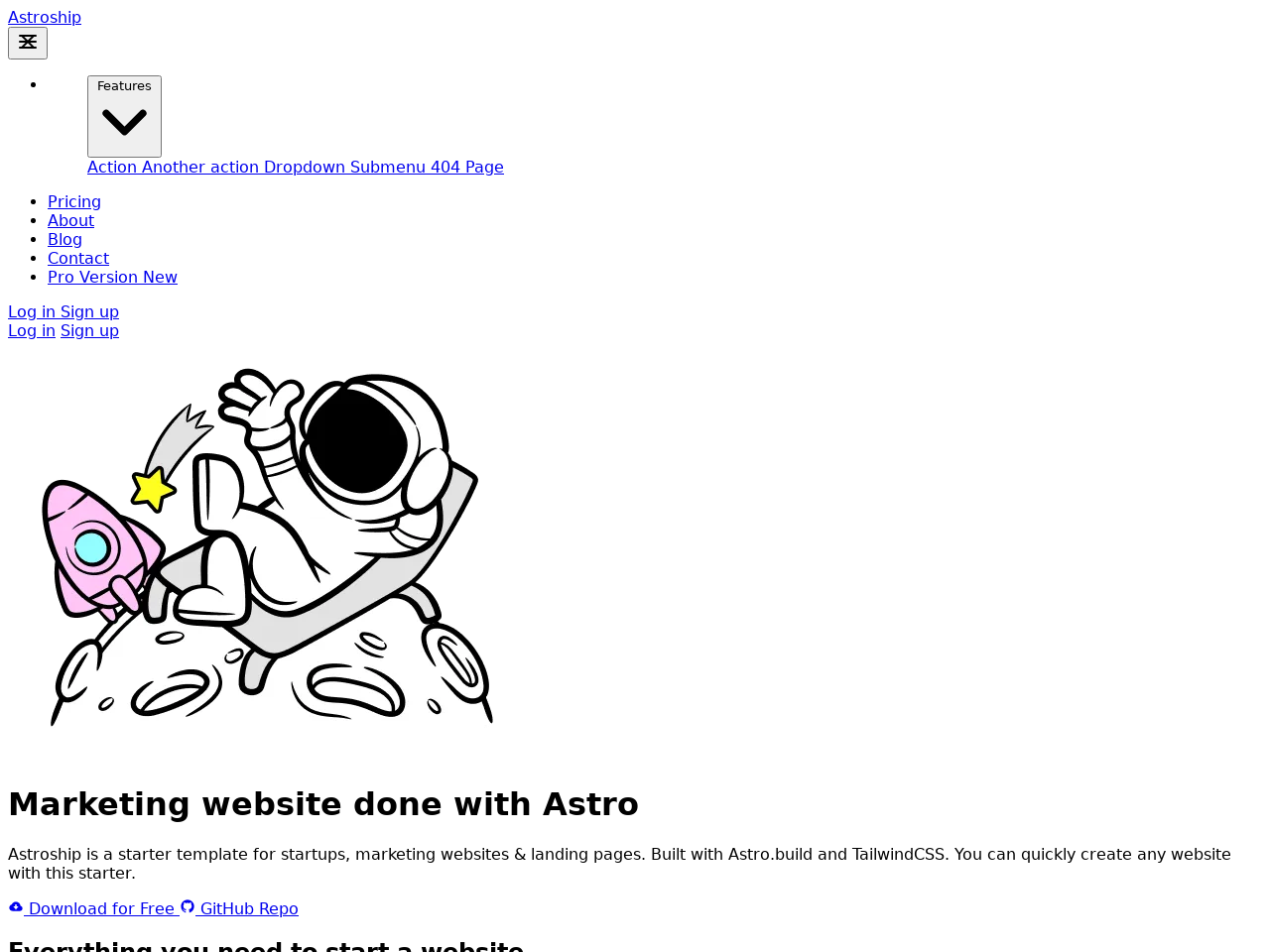 Astroship - Astro SAAS Starter screenshot